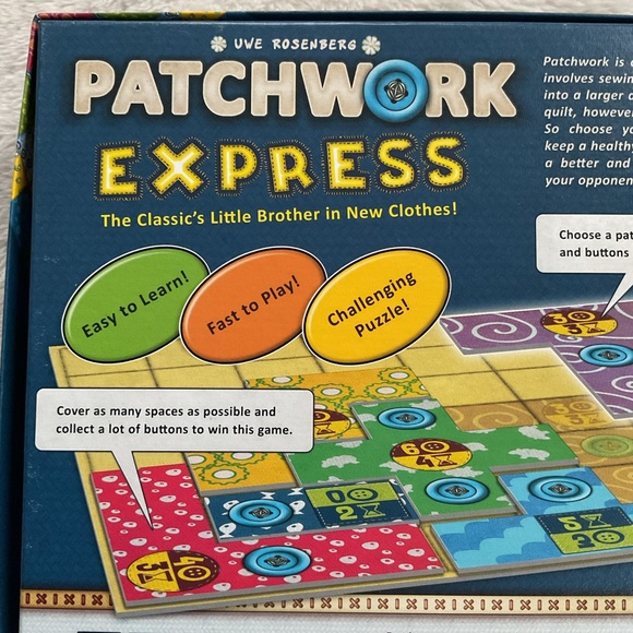 Patchwork Express Two-Player Quilting Strategy Board Game - Picture 6 of 12